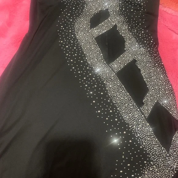 HP Long sleeve Black dress with rhinestones and slits night out size 3XL - Picture 9 of 9